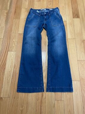 Mavi Women's Dark Blue Wide Leg Flare Jeans